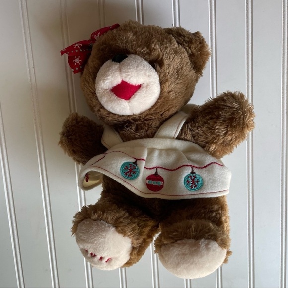 2017 DanDee Christmas Snowflake Teddy Bear Plush Stuffed Animal Toy Cream Dress - Picture 4 of 8